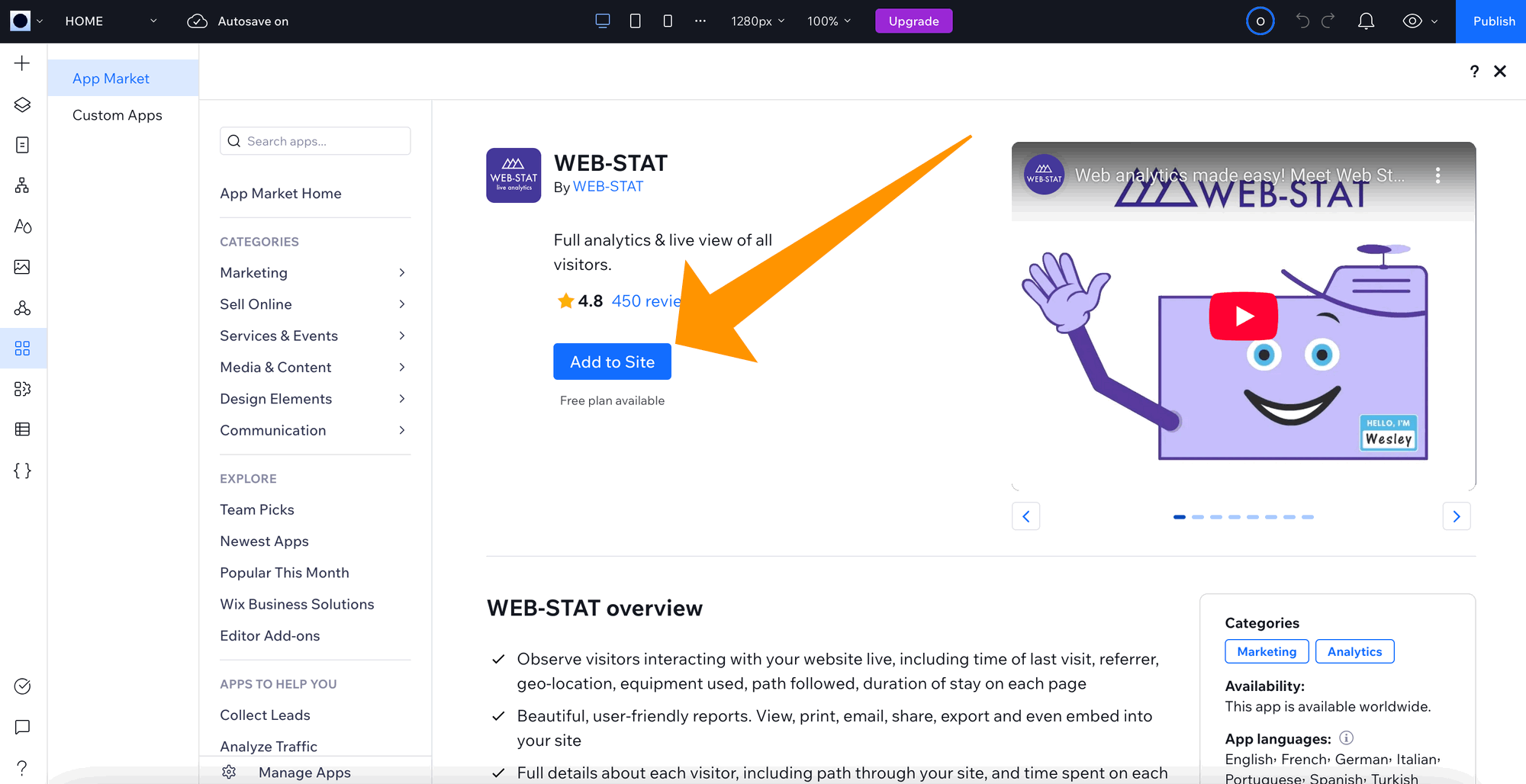 Aggiungi Web-Stat 3